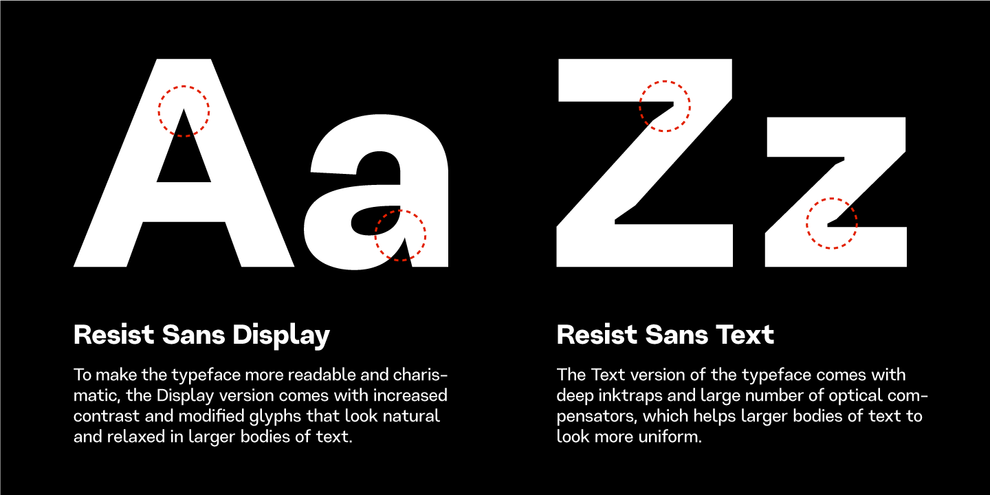 Beispiel einer Resist Sans Display Medium-Schriftart